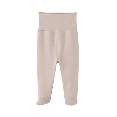 INS Baby Leggings Footed High-Waist Open-Crotch Pure Cotton Unisex Solid Color Autumn Pants