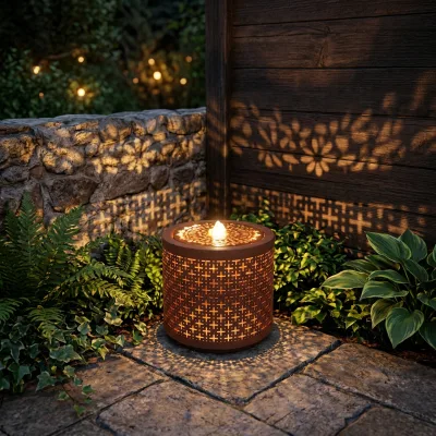 Iron Handmade Waterproof LED Religious Water Fountain with Light for Christmas Theme OutdoorUse