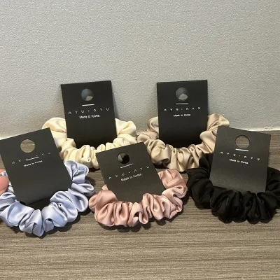 Fashionable Solid Color Small Satin Elastic Hair Scrunchies Ponytail Hair Ties Wholesale Silk Women Girls Hair Ties Accessories