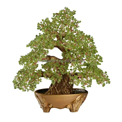 Wholesale Manufacturer of Feng Shui Crystal Tree Peridot Natural Crystal Artwork Home Decor Ornament Festival Gift