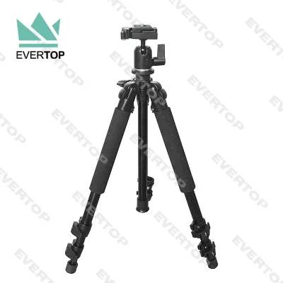 TS-PT190N Premium Aluminium Professional Camera Tripod With 3 Sections Legs, Compatible With Different Tripods
