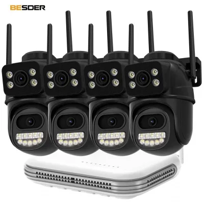 Cctv Kit Wireless Security With Dome Camera Cameras 4Ch Wifi Nvr Kits Recorder Mini Surveillance