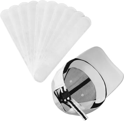 Disposable Sweat Hat Liners for Men Women, Golf Hat Liner Cap Absorbent Sweat Pad for Baseball Caps Hat Sweat Protector White