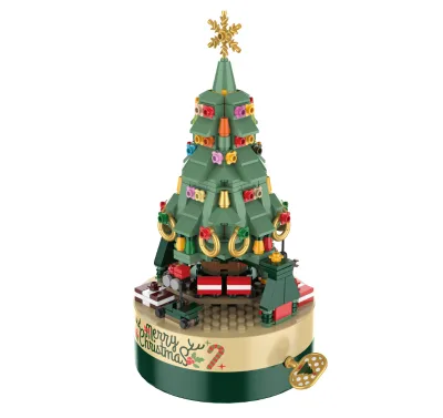 Puzzle Building Blocks Christmas Tree Music Box Assembled Toys Children's Gifts Christmas