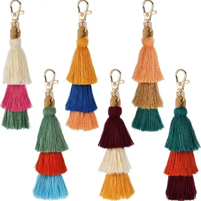 Handmade Bohemian Tassel Keychain Tassels Bag Key Chain Charm Handbags Pendant Key Chain Rings