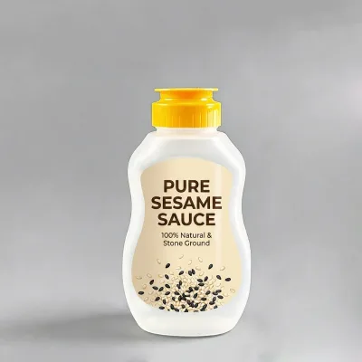 280ml BPA-Free PP Plastic Squeeze Sauce Bottle with Flip Top Cap for Sesame Sauce Honey and Salad Dressing
