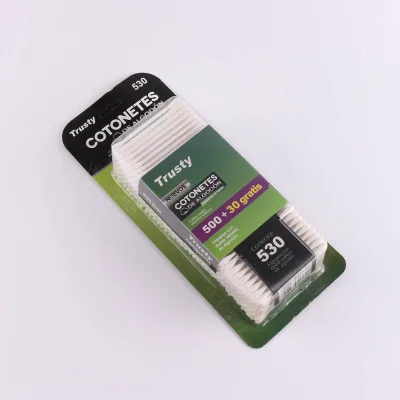 Hot Selling Bamboo Stick Cotton Swabs Blistercard Packing 500pcs , 400pcs ,300pc ,200pcs