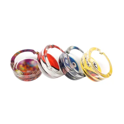 Wholesale High Quality Custom Printing Poplar Ashtray Custom Logo Smoking Cigarette Ashtray Cheap Glass Ashtray