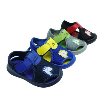 Toddler Kids Closed Toe Sport Sandals Breathable Mesh Adjustable Strap Non-slip Soft Sole Baby for Boys Girls Mutispandex Lining