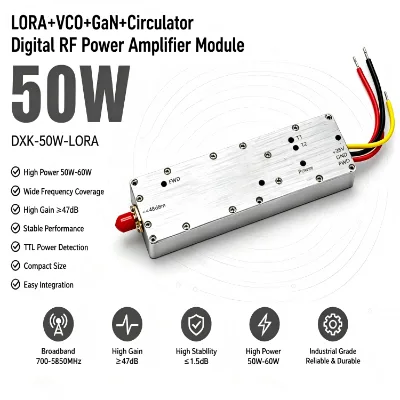 DESCBOOST 50W 700-5850MHz Wideband LoRa RF Module Customizable Wireless Data Link Communication Module for FPV Systems