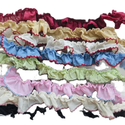 Handmade French Lace Trim Cotton Two-Tone Floral Pattern for Home Textiles & Bags