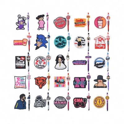 High Quality New Diy Focal Beads Cartoon Designer  Pvc Focal Beads Cowboy Pvc Focal Beads for Pens Making