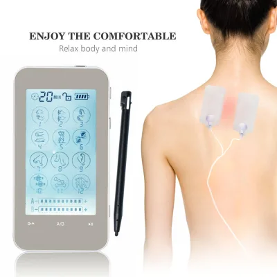 Touchscreen TENS Unit Muscle Stimulator Combo Unit, 12 Modes for Pain and Muscle Relief, Rechargeable Pulse Massager