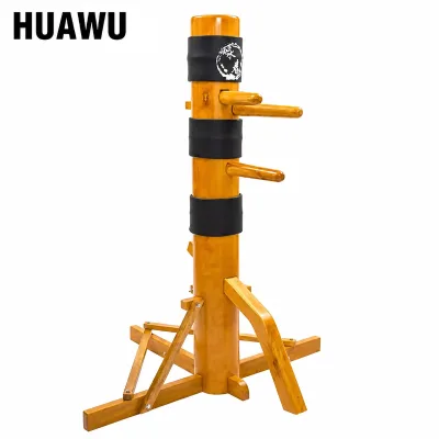 Kung Fu Training Device Wing Chun Mannequin Martial Arts Tripod Punching Wooden Dummy HUAWU WD001 Customized Logo/Size Unisex