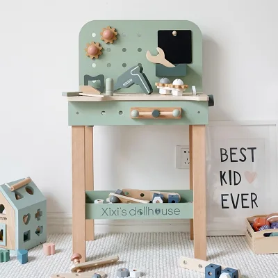 New Wooden Nut Workbench High Quality Tool Set Children Play Wooden Tool Table Toy