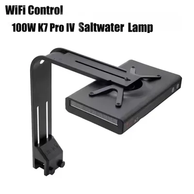NP K7 Pro V3 IV 100W App WiFi Saltwater Coral Reef Marine LED Aquarium Light Mounting Arm Hanging Kit Shade and Diffuser