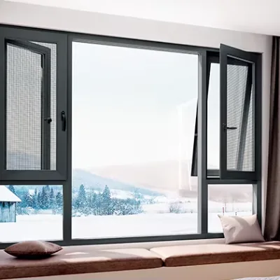 EAGLE Modern Double Glazed Aluminum Casement Window Tempered Glass Swing Open Durable Aluminum Alloy Stainless Steel for Balcony