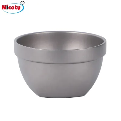 Portable Outdoor Camping Lightweight Bowl Double Wall Bowl Titanium Camping Bowl for Outdoor