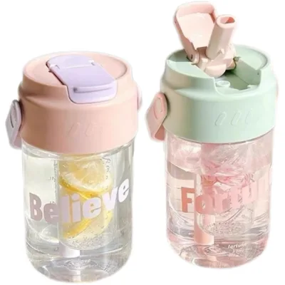 Customizable Logo Summer Sport High-Value Portable Tumbler Handle Simple Plastic Cup for Daily Exercise Travel Tea Coffee