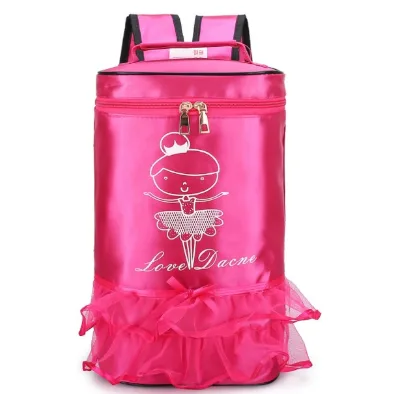 Hot Sale Girls Satin Bow Dance Backpack-Portable Outdoor Ballet Bag