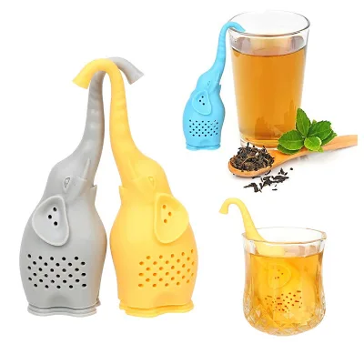 OEM ODM Hot Sale New Design Reusable Cute Elephant Shape Loose Leaf Tea Filter for More Enjoyable Tea Times Silicone Tea Infuser