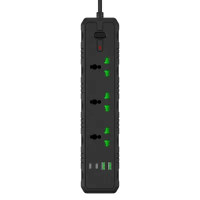 Portable Universal 3 Outlet Smart Power Strips With USB Type-C Fasr Charging Port Surge Protector Power Strip for Travel