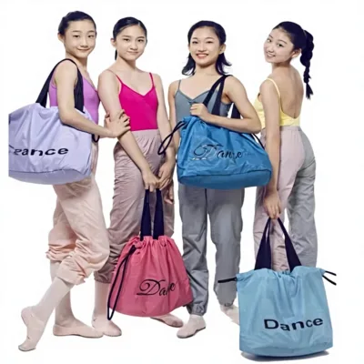 Waterproof Nylon Unisex Dance Bag Drawstring Closure Large Capacity Storage for Adult Fitness Latin Dance Yoga Square Dancing