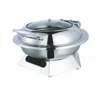 Durable Golden Restaurant Service Equipment Round Food Warmer Stainless Steel Buffet Food Warmer