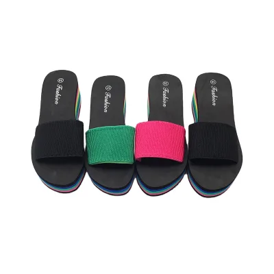 New Summer Ladies Shoes for Daily Use Fashion High Heel Sandals Eva rainbow Ladies High Heel Shoes