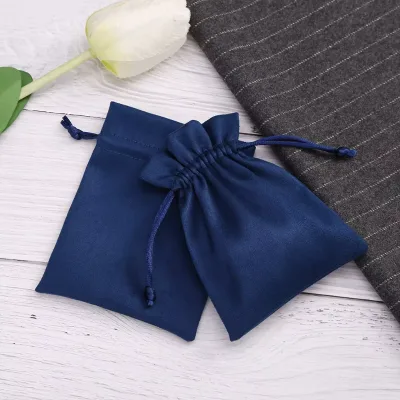 Custom Logo Recyclable Brocade Jewelry Pouch Velvet Packaging Gift Bag for Necklaces Rings