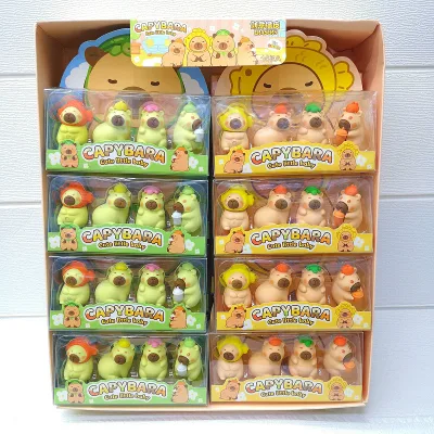 LINDA Capybara Eraser Cute Slice Eraser Capybara Creative Stuffed Rubber Stationery