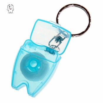 Mini Tooth Shape Dental Floss with Key Chain 15M Accept OEM Customized