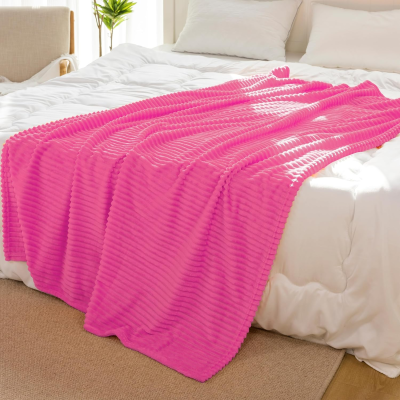 Decorative and Giftable Blankets for Women Men, Striped Blanket Soft Flannel Baby Blanket