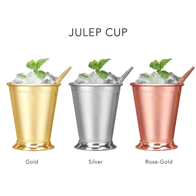 Custom 400ml Stainless Steel Cocktail Cup Modern Design Mojito Julep Cup for Bar Parties
