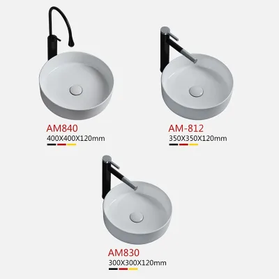 Modern Ultra-Thin 30/35/40CM Stone Sink Single Hole Faucet Mount Simple Household Bathroom Wash Basin Small Size Table Design