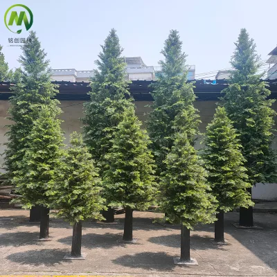 Customized Artificial Pine Tree Large Fiberglass Artificial Needle Cedar Tree Christmas Decorative Artifical Tree with Snow