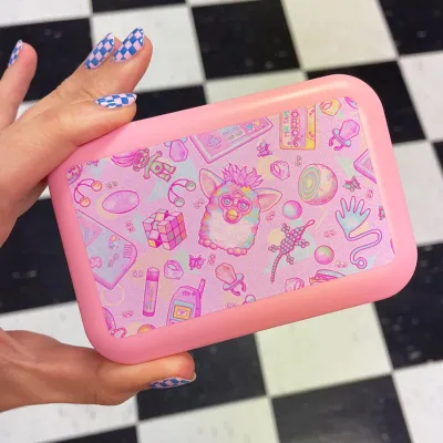 Plastic Tobacco Box With 78mm Paper Holder Portable Cigar Storage Boxes Pink Custom Multifunction Card Case Smoking Accessories
