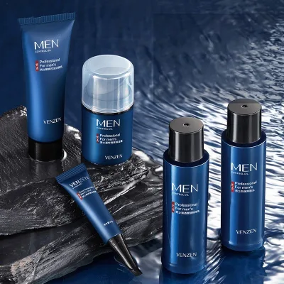 Private Label Oil Control Hyaluronic Acid Skin Care Kit Mens Facial Skin Care Set for Men Skin Care Lotion Routine Kit