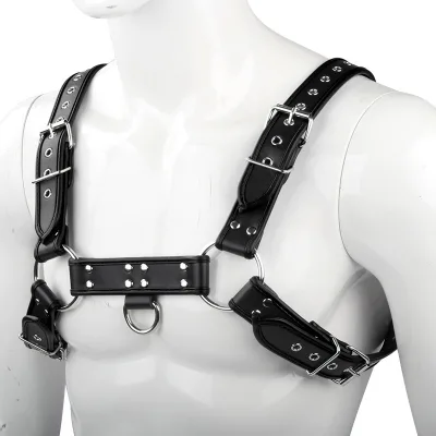 Manufacturer Adjustable PU Fetish Men Chest Harness Belts Gothic Body Sexy Erotic Gay Body Bondage Harness Strap Clothing