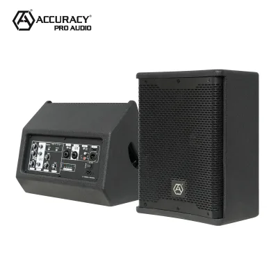 Accuracy Pro Audio WK08D5 8" 200W Studio Monitors Professional Sound System Powered Wooden Portable Battery Speakers