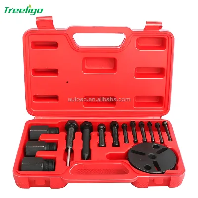 14pcs AC Clutch Removal Tool, Car Air Conditioning Tool Compressor Clutch Hub Remover Puller Kit for R134a R12 Repair Tools