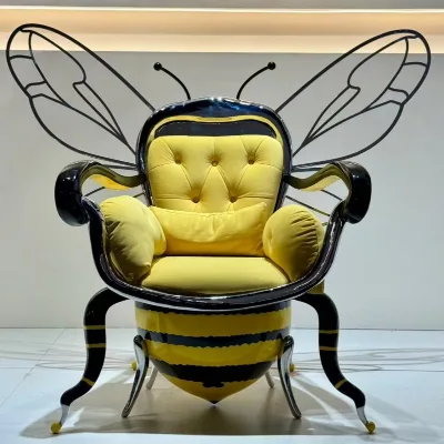 Modern High-End Stainless Steel Contemporary Durable Luxury Queen Bee Accent Chairs Furniture for Home Apartment Villa Living