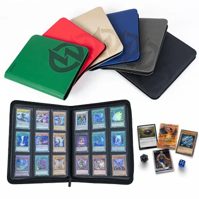 Hengwei H13 PU Leather Card Holder with Zipper 20 Double-Sided Pages 160/360/480 Card Slots for Yu-Gi-Oh & Pokmon Magic Album