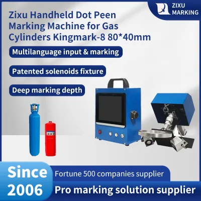 Portable Pneumatic Pin Marker for Gas Cylinder 88-118mm Diameter with Extended Stylus for Deep Permanent Marking