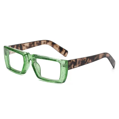 2023 Fashion Anti-blue Light Glasses Simple square Frame Flat Light Mirror Contrast Color Frame Unisex Glasses