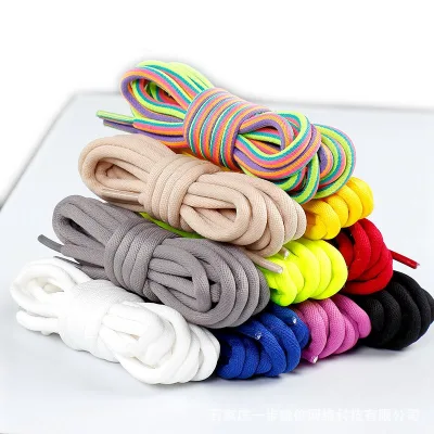 1 Pair Rainbow Classic Martin Boot Shoelace Outdoor Leisure Sneakers Shoelace Solid Round Polyester Shoe Laces Unisex