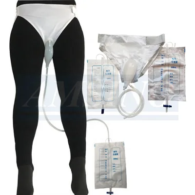 Amsino Comfortable Wear Silicone Portable Urinary Incontinence Urine Collection Bag 2000ml for Old Men Women