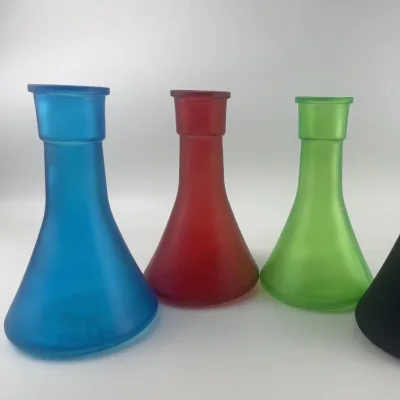 Height 21.5 cm New Arrivals Triangle Hookah Glass Base with Fluorescent Color