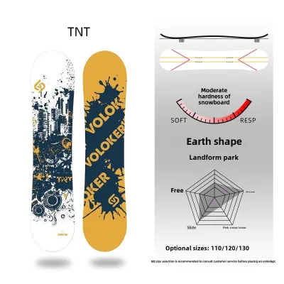 Echo SN011 2025 Customized Freestyle Snowboard Adults Mountain Series Poplar Wood Glass Fiber ABS Durable Water-Resistant