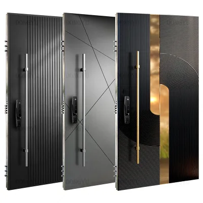 China Factory OEM Logo Home Security Luxury Villa Entrance Iron Stainless Steel Door Doors Exterior Doors for Houses